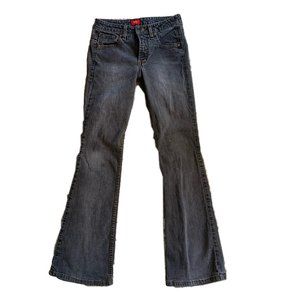 MOSSIMO GREY MID RISE STRETCHY FLARE JEANS